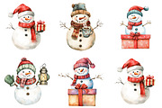 Whimsical Christmas Snowman Clipart, a Graphic by CitraGraphics (Thumbnail 4 of 4)