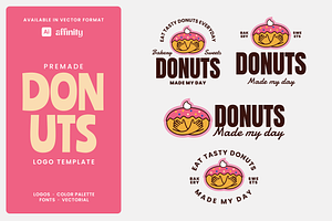 Donut Pastry Bakery Logo Template, a Branding & Logo Template by Headfonts