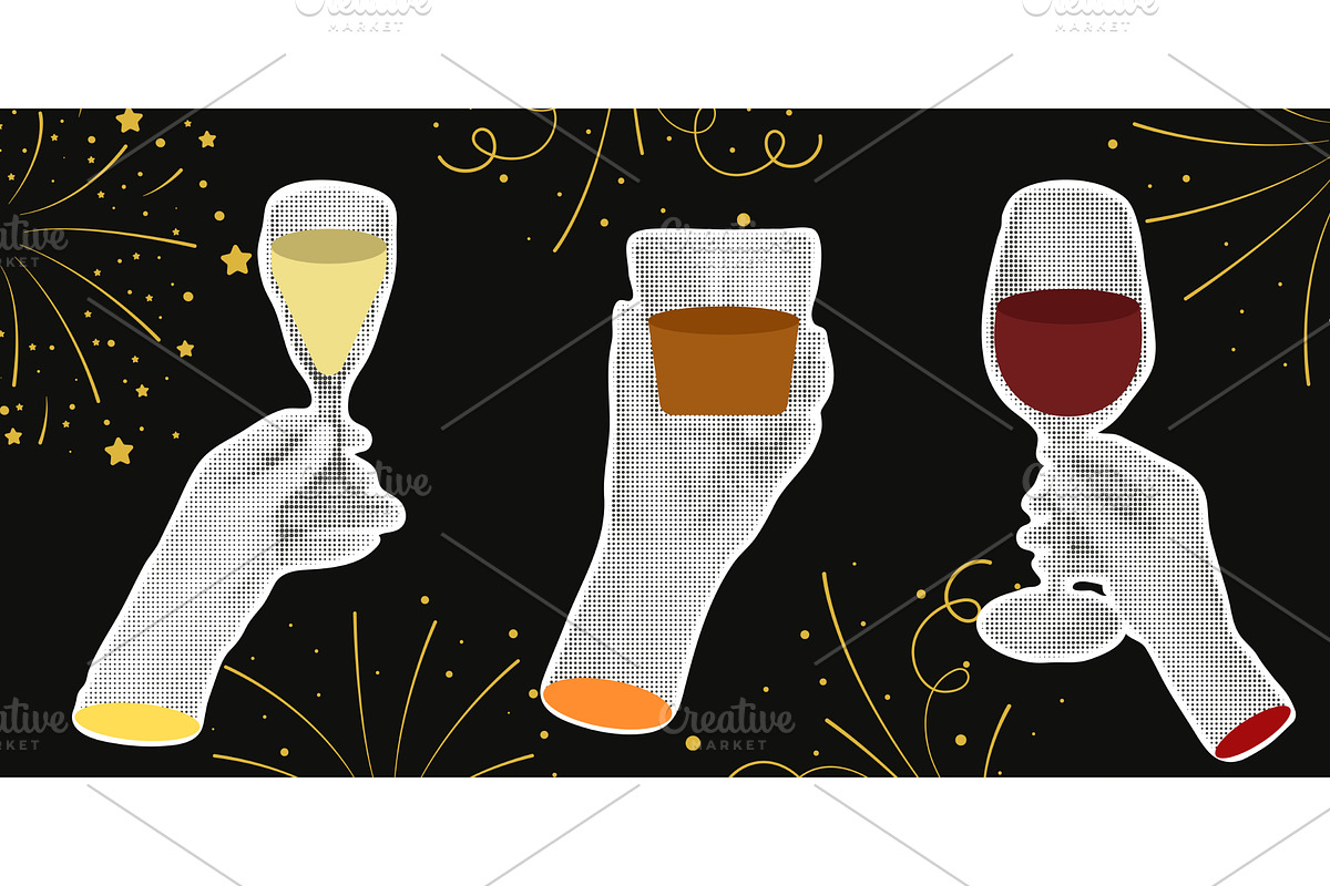 Modern halftone collage of, a Food Illustration by Tati_Kli