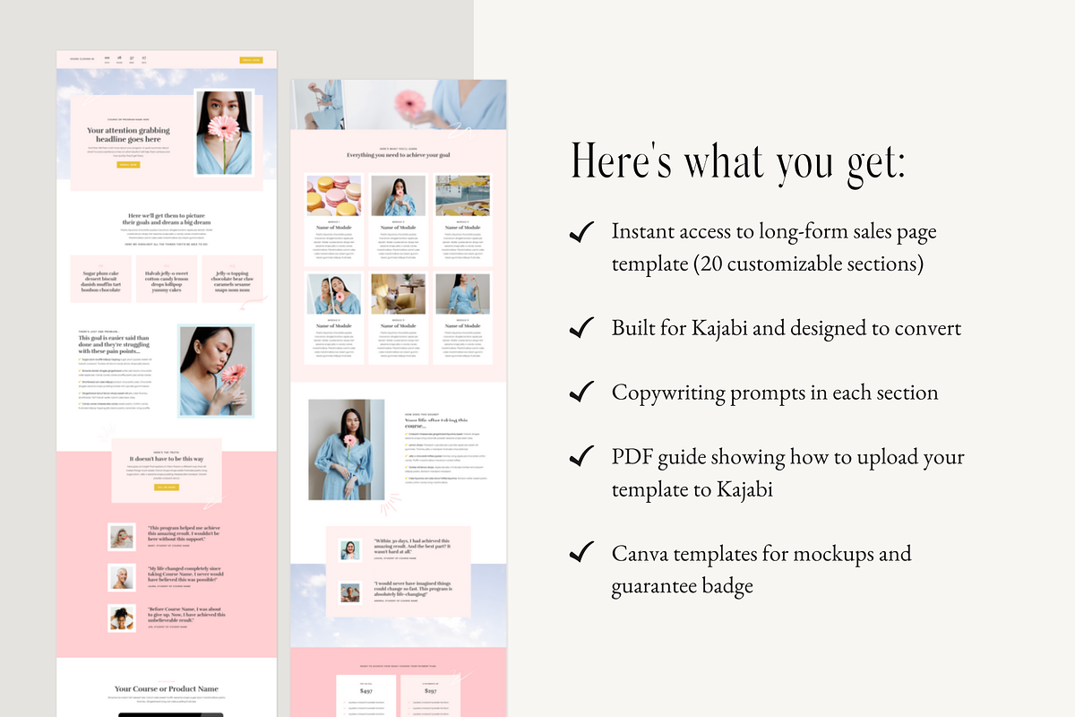 Kajabi Sales Page Template, a Landing Page Template by Pixel & Flow (Photo 3 of 9)