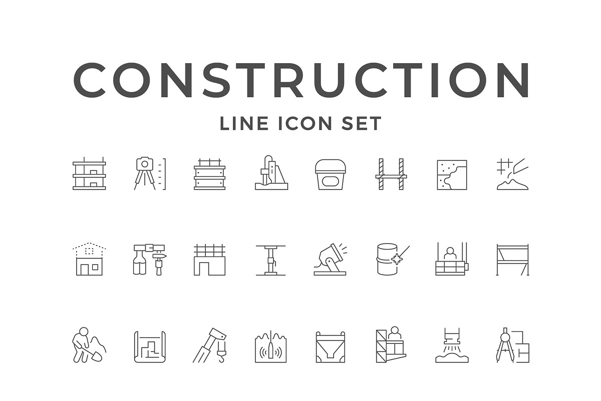 Set line icons of construction, an Outline Icon by motorama (Photo 1 of 2)