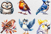 Watercolor Bird Clipart, an Illustration by Black Bird Studio (Thumbnail 2 of 6)