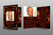 Gold Royal Rose Funeral Program, a Brochure Template by Royallove (Thumbnail 1 of 5)