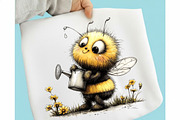 Whimsical Fuzzy Bee PNG Clipart Bund, an Illustration by designcity5 (Thumbnail 3 of 5)