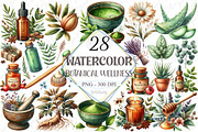 Botanical Wellness Watercolor Clipar, a Graphic by designcity5 (Thumbnail 1 of 5)