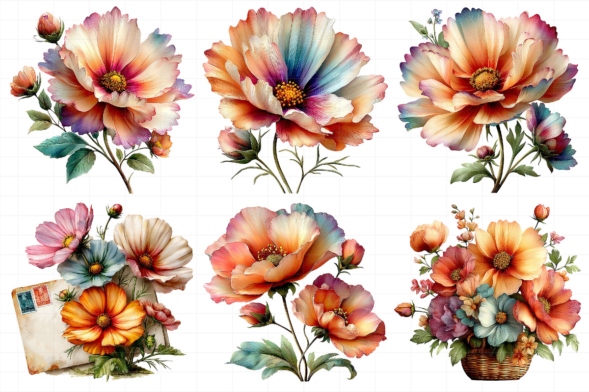 Spring Cosmos Flower Clipart Bundle, an Illustration by Daily.Designs (Photo 5 of 8)