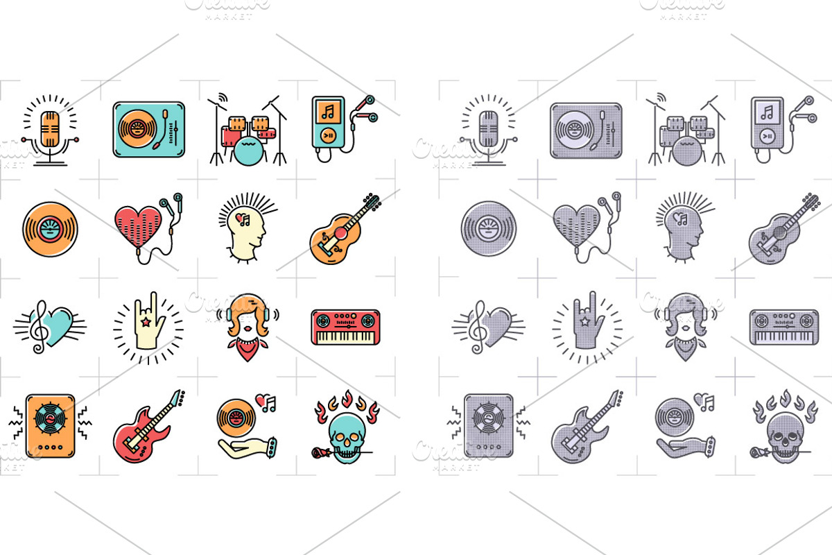 Music Mega Bundle! Icons & Graphic, an Outline Icon by ClipartMuchLove (Photo 3 of 8)
