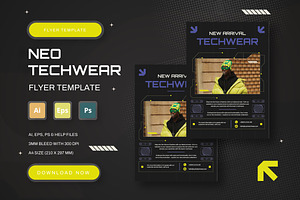 Neo Techwear - Flyer Template, a Flyer Template by StreaksideStd
