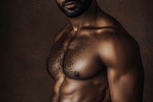 shirtless black athletic man, generative AI, a Photo by Nito