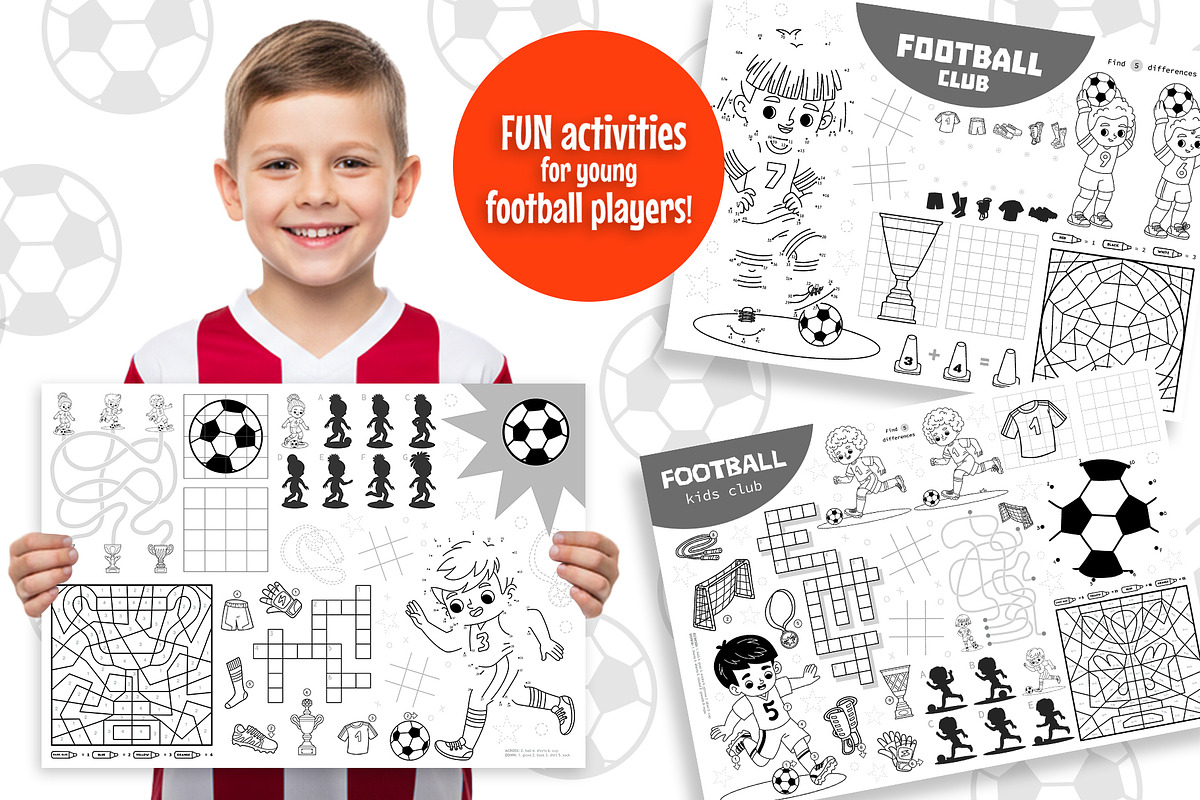 Football Colorless Playmats for Kids, an Education Illustration by Ksenya Savva (Photo 5 of 7)