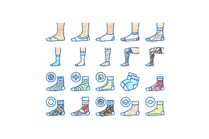 Socks Fabric Accessory set Icons, an Object Illustration by pikepicture