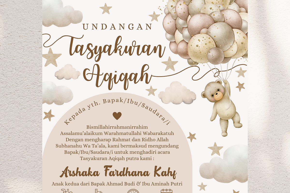 Bear and Balloons Canva Template, an Invitation Template by Blooming Daisy (Photo 4 of 4)