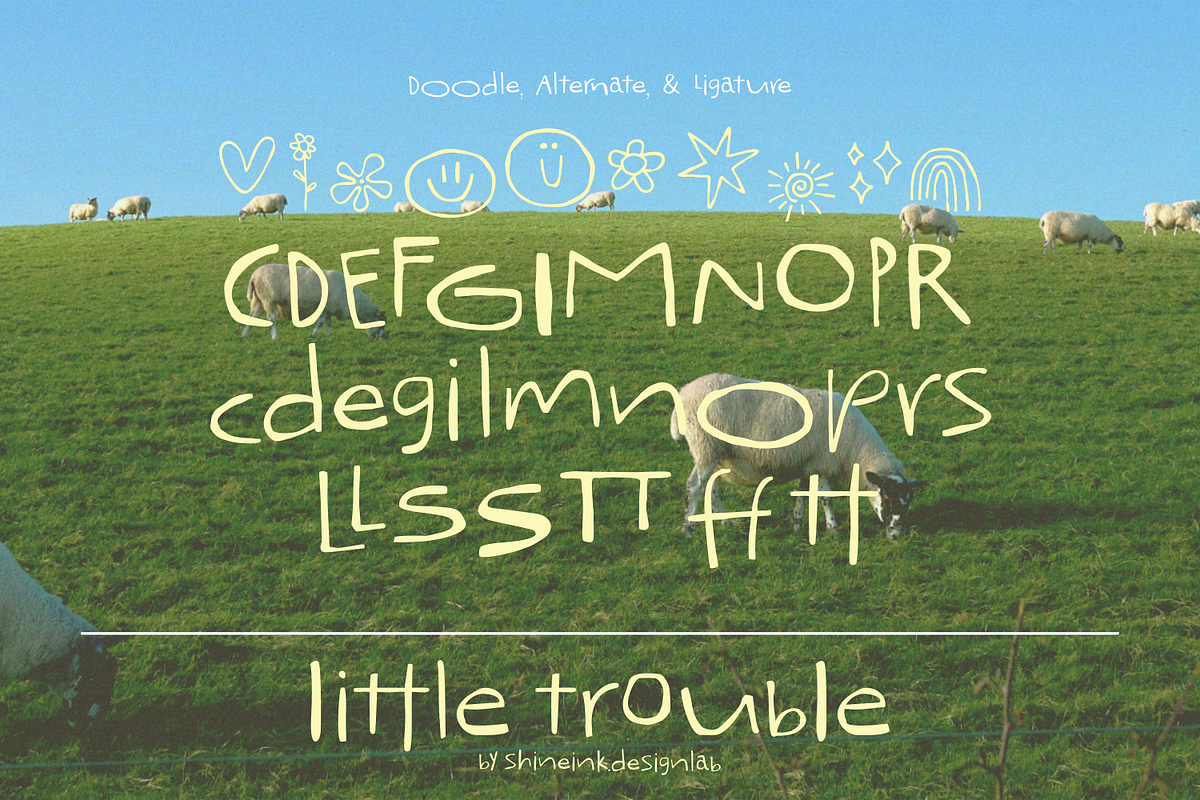 Little Trouble – Quirky Font, a Handwritten Font by shineink.designlab (Photo 12 of 12)