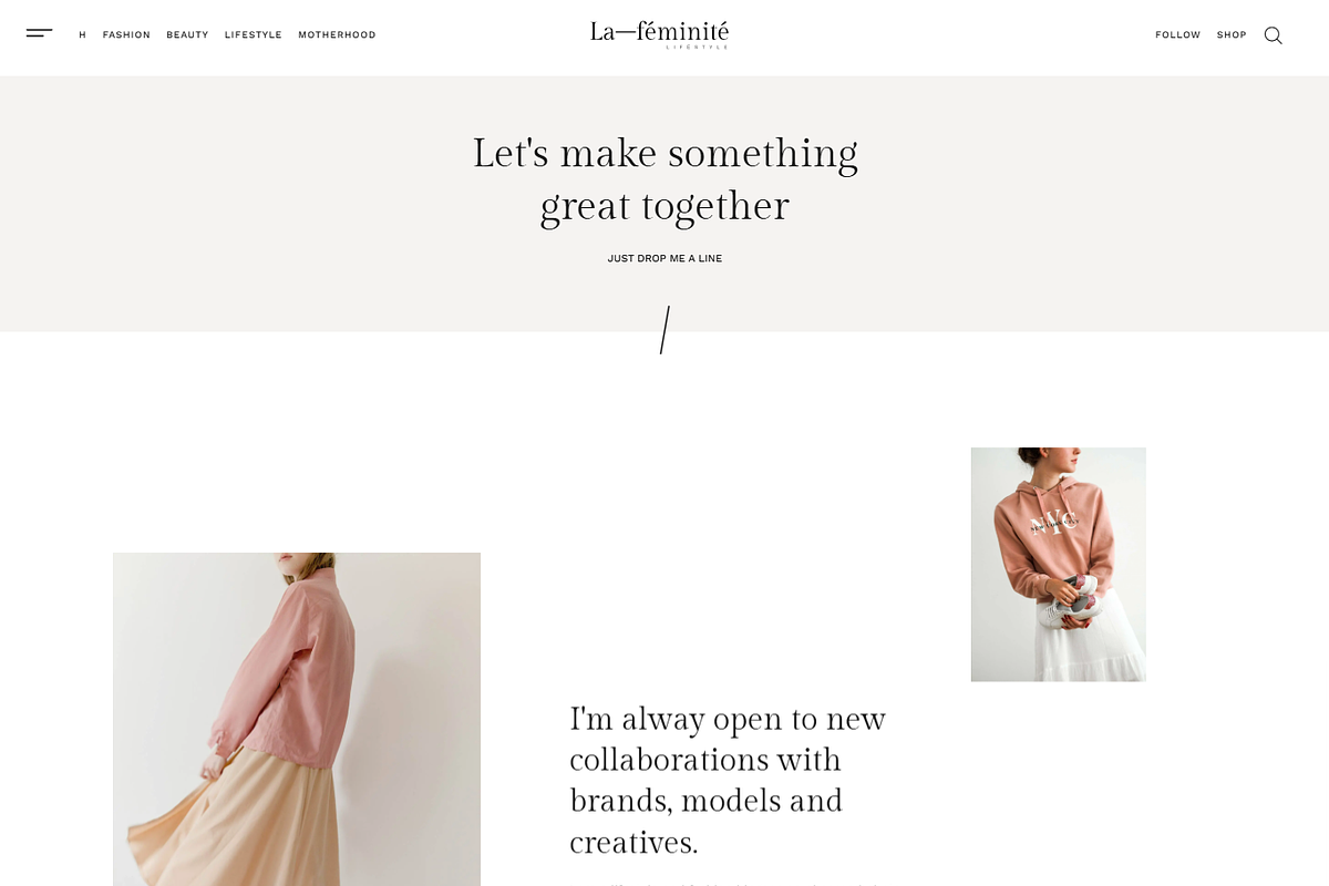 Minimal Fashion WordPress Blog, a Landing Page Template by Elite Templates (Photo 9 of 10)