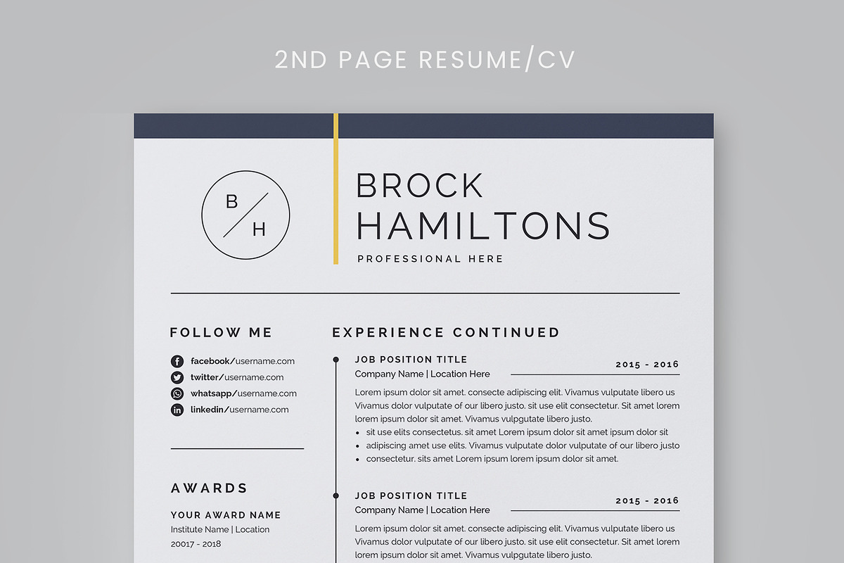 Modern Resume/CV Template, a Resume Template by Proper_media (Photo 5 of 7)