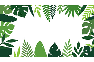 Tropical botanical frame with, an Illustration by GraphiShop