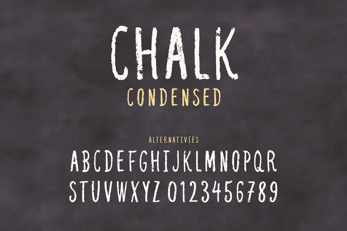 Chalk condensed font, a Script Font by Alex Gorka (Photo 3 of 6)