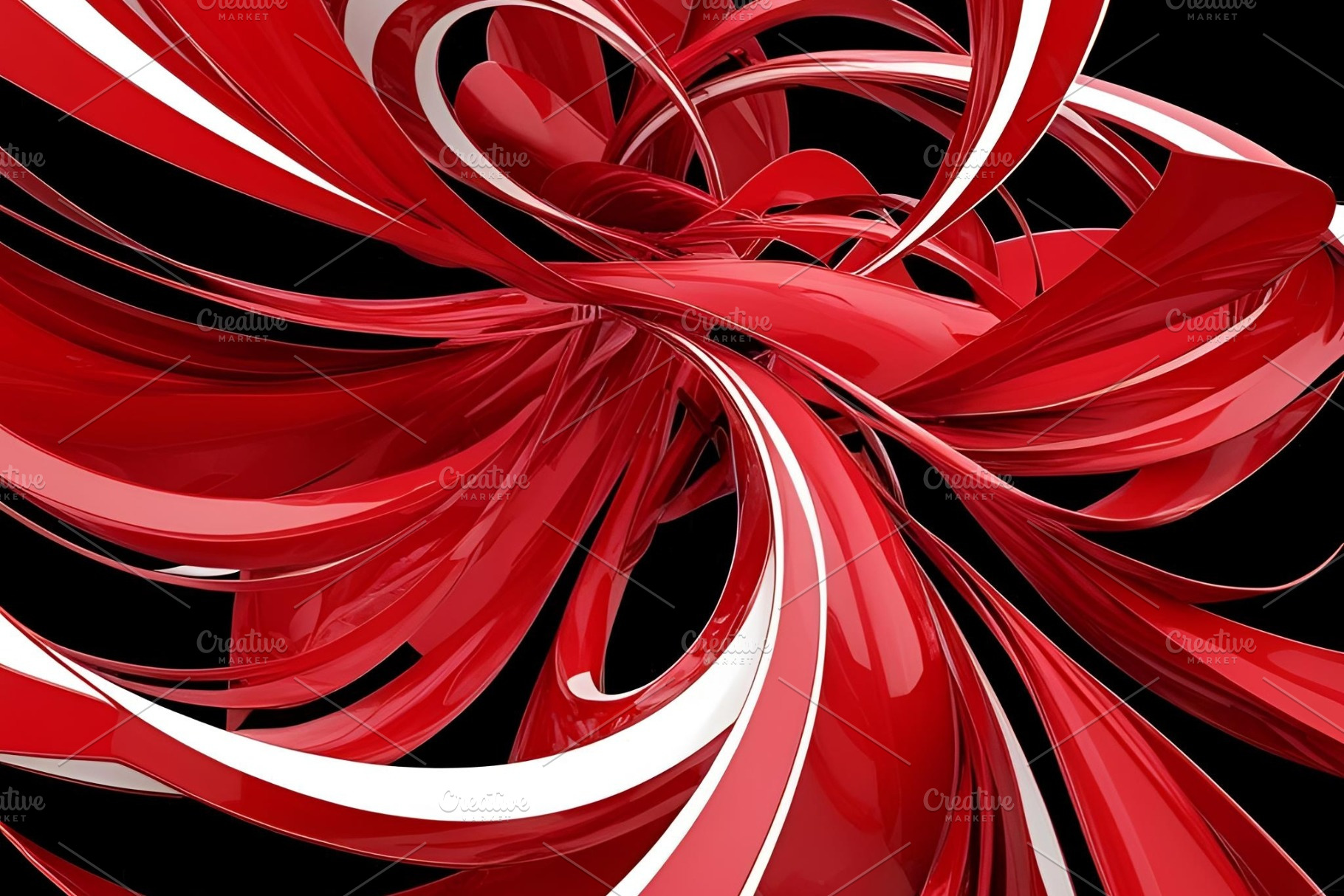 Red Swirls with black background, an Abstract Photo by ComfortQ
