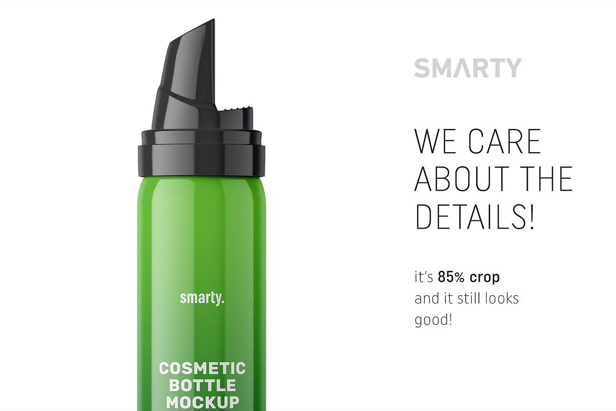 Glossy cosmetic bottle mockup, a Packaging Mockup by Smarty Mockups (Photo 4 of 5)