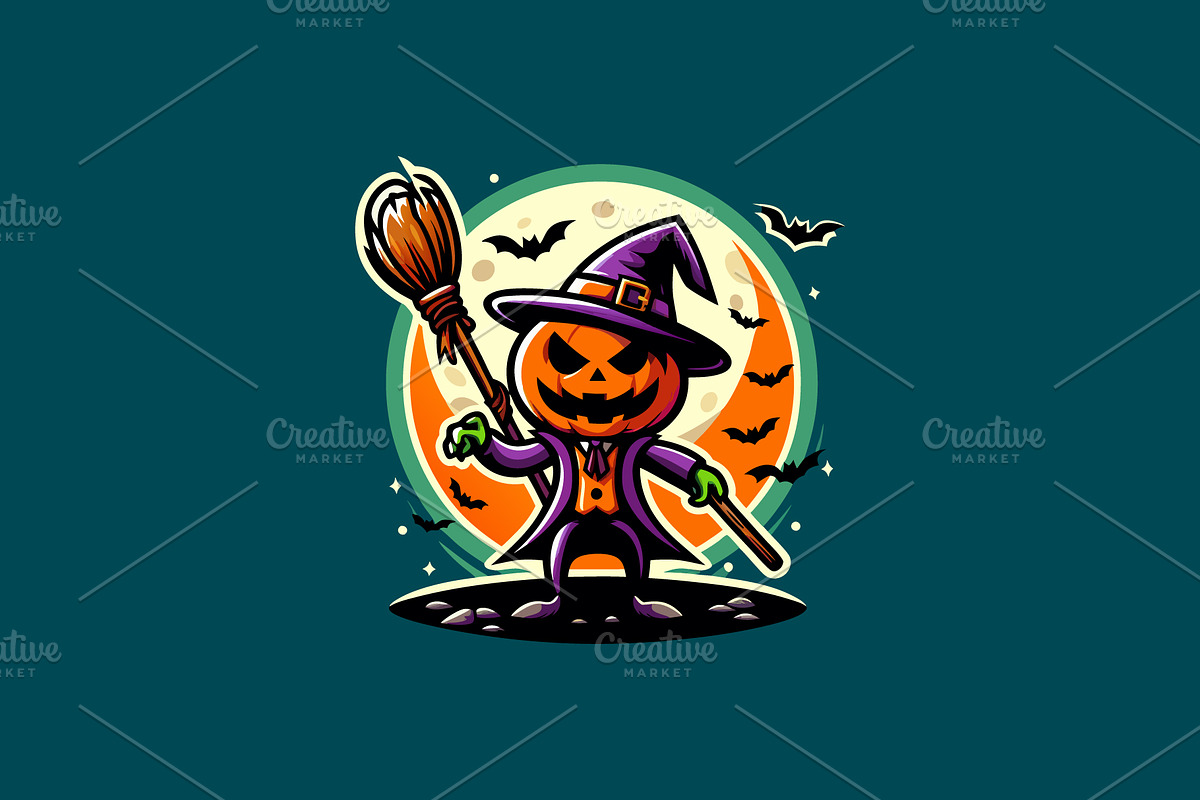 Halloween Logo Mascot Illustration, a Branding & Logo Template by Vectorium Studio (Photo 2 of 5)