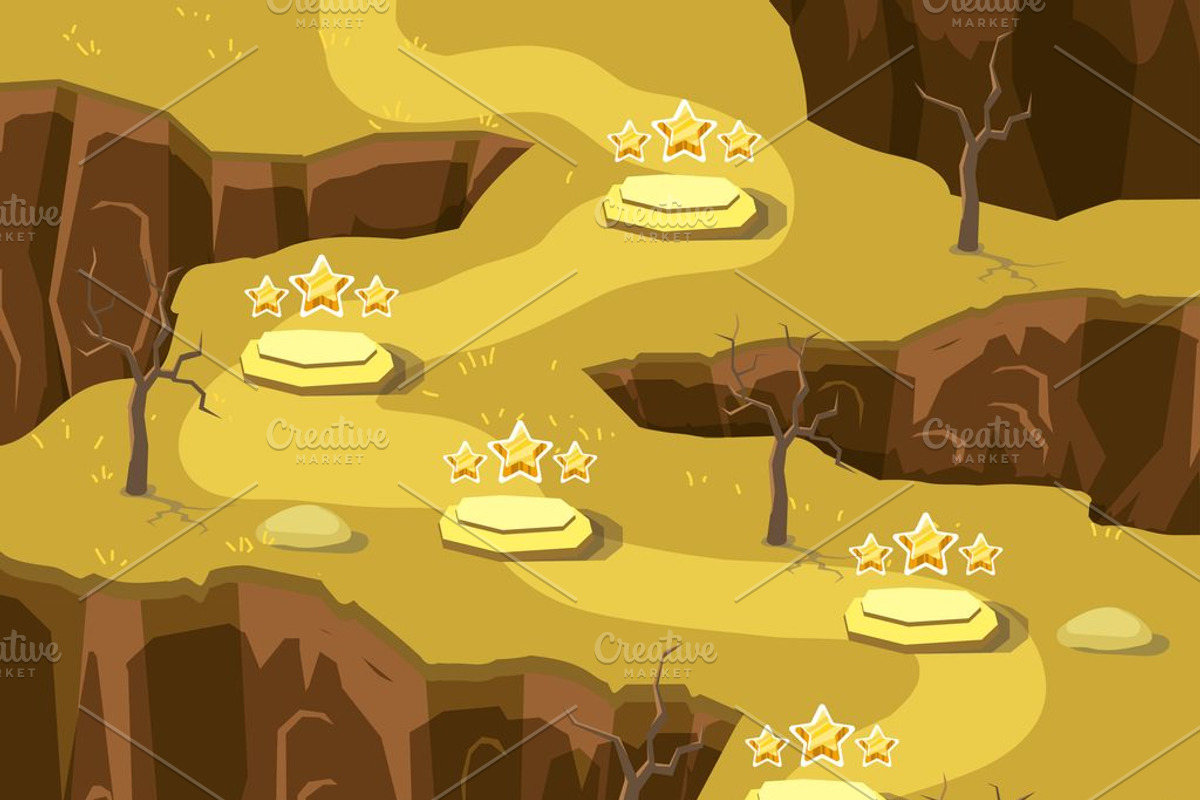 Game Level Map Set + Kit, an Illustration by 2dvillShop (Photo 3 of 6)