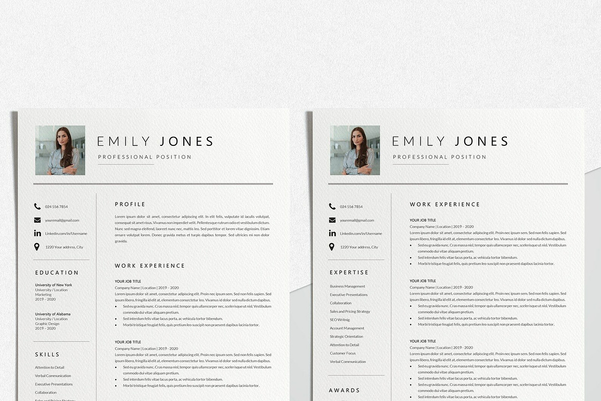 Professional CV Template Word, a Resume Template by LucaTheme