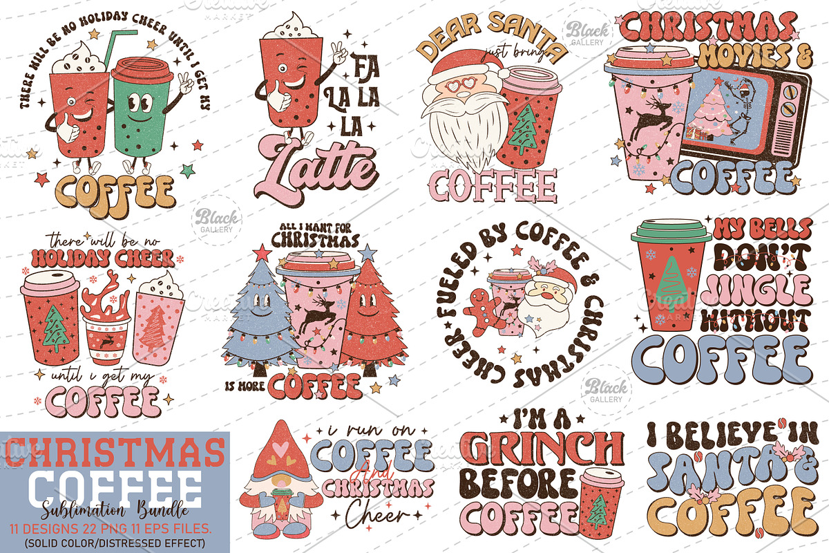 Christmas Coffee Quotes Bundle, a Graphic by Clipart Bloom (Photo 1 of 20)