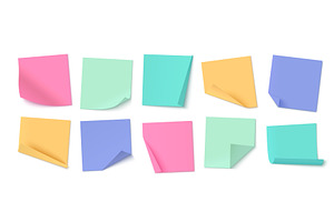 Colorful sticky note collection of, an Object Illustration by art PVP - market
