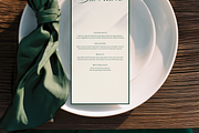 4x9.25 Green Wedding Menu Mockup, an Advertising Mockup by Serenefeeling (Thumbnail 4 of 6)