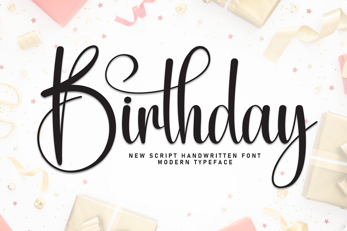 Birthday | Script Font, a Handwritten Font by Scratchones (Photo 1 of 9)