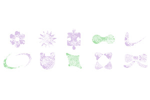 Abstract shapes set with grungy, an Illustration by art PVP - market