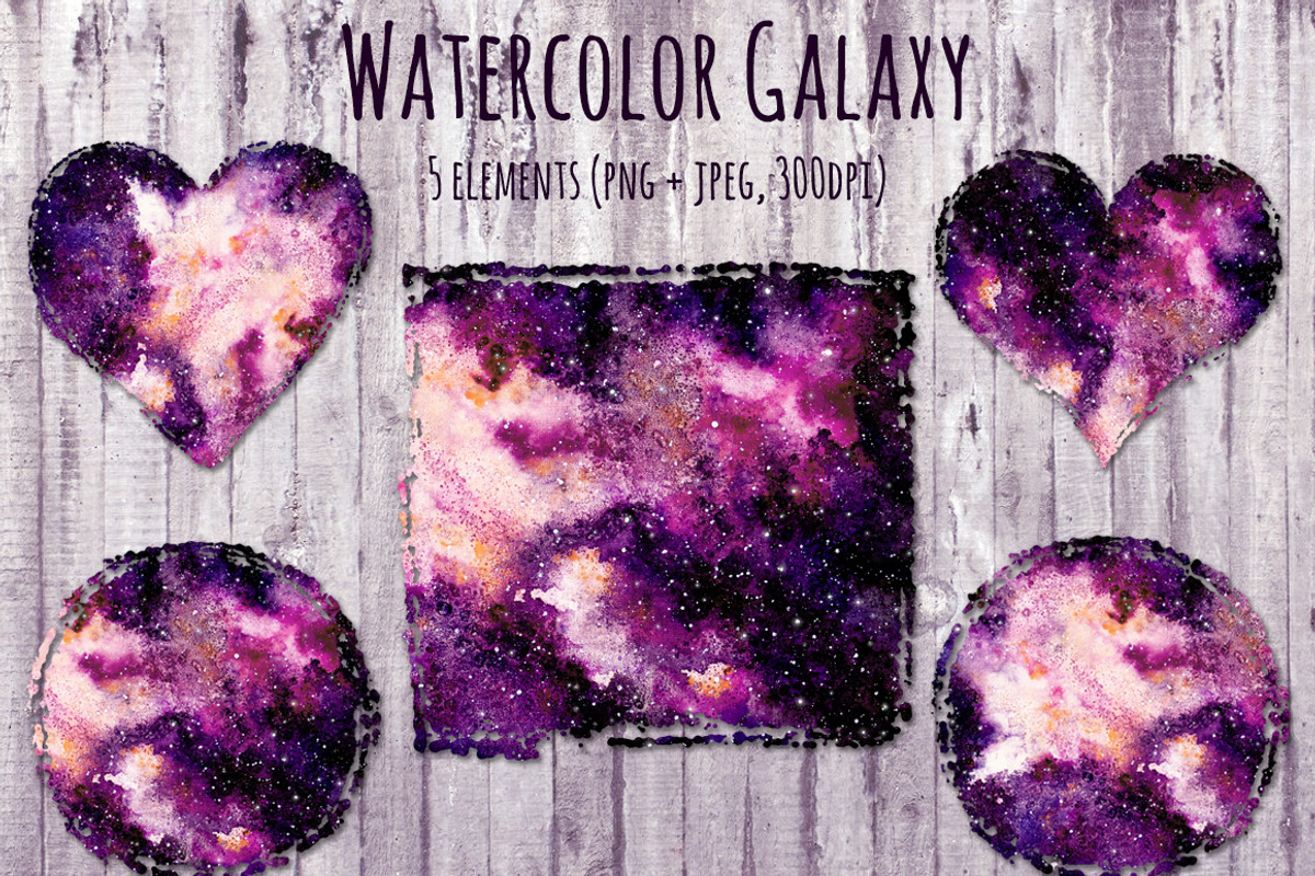Watercolor Galaxy Set, a Texture Illustration by Salted Galaxy (Photo 5 of 7)