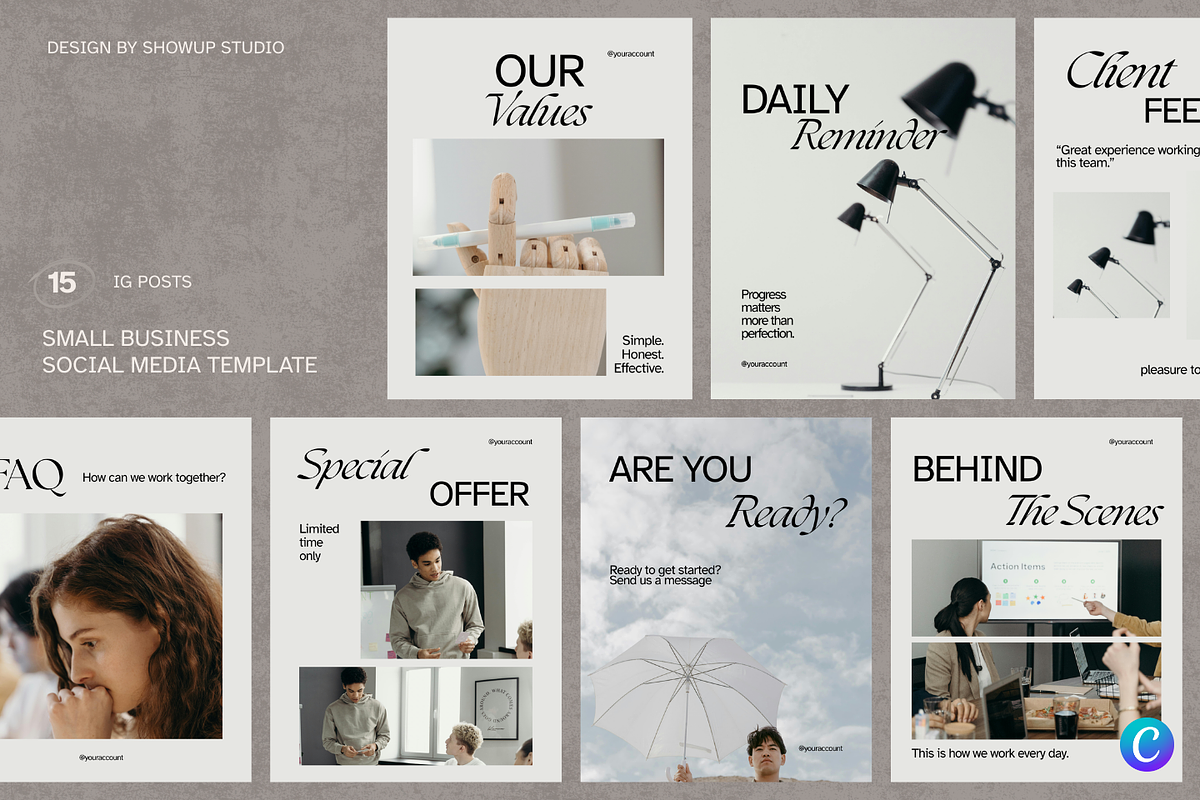 Small Business Instagram Templates, a Social Media Template by ShowUp! Studio (Photo 2 of 12)