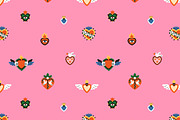 Mexican hearts seamless patterns, a Pattern Graphic by Good Studio (Thumbnail 4 of 13)