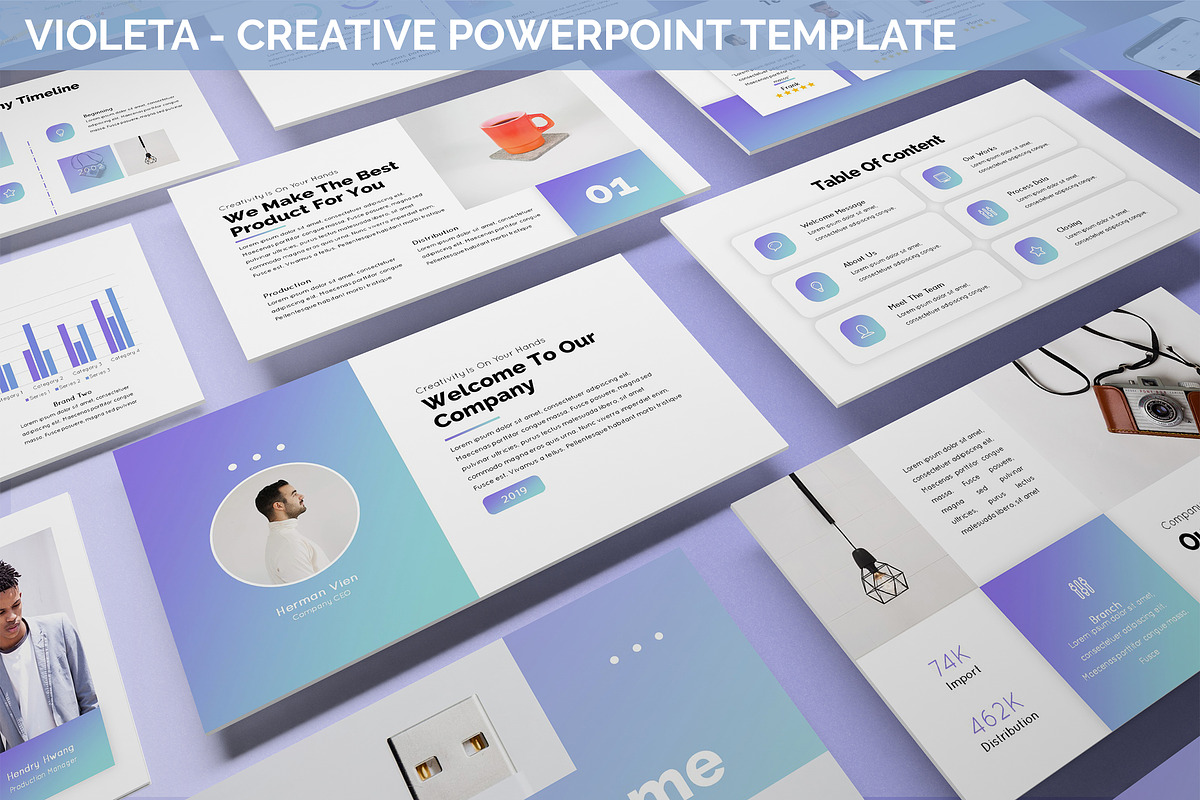 Violeta - Powerpoint Template, a Presentation Template by SlideFactory