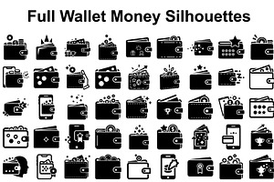 Full Wallet Money Silhouettes, a Graphic by hafijul