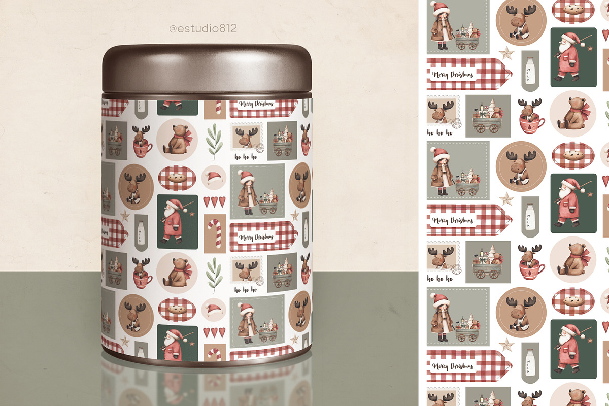 Cute Vintage Christmas, a Decorative Illustration by Estudio 812 (Photo 7 of 9)