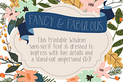 Fabulovely - a fancy sans-serif font, a Sans Serif Font by Printable Wisdom (Thumbnail 3 of 3)