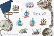 Nautical Seaside Watercolor Set, a Decorative Illustration by BarvArt (Thumbnail 3 of 18)