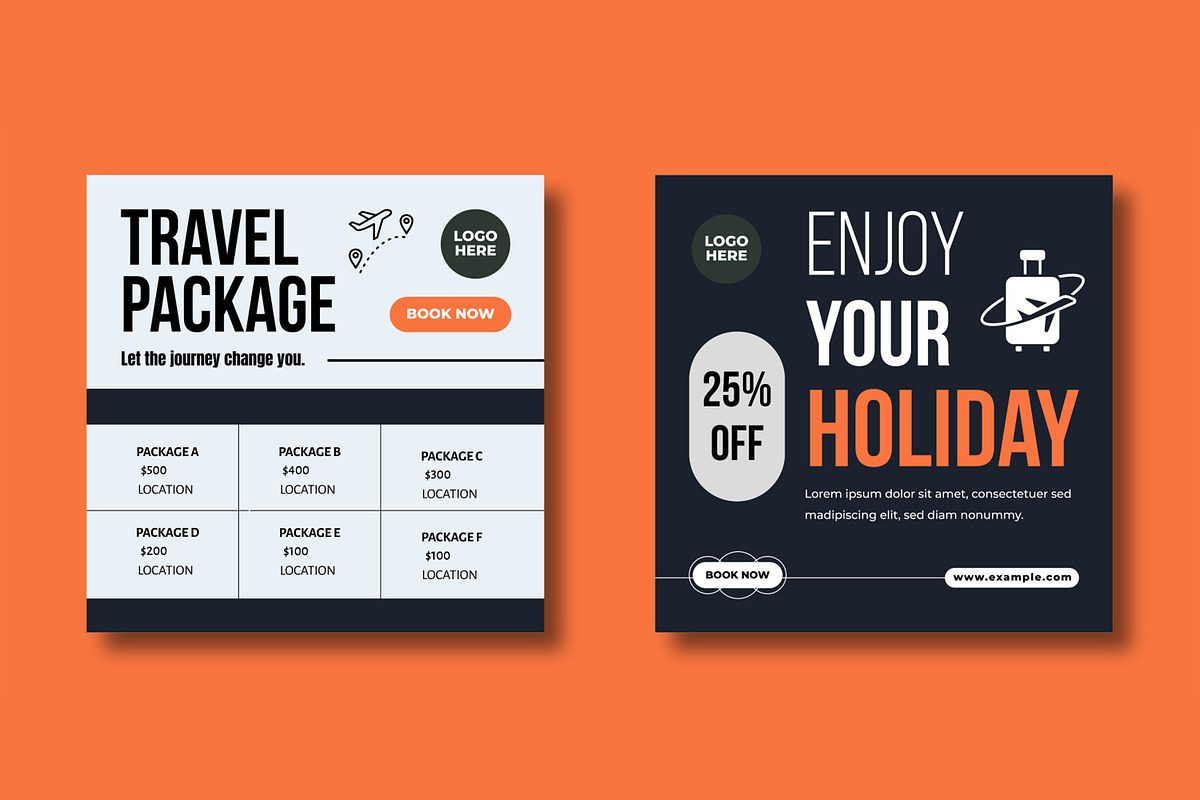 Travel Agency Social Media Post, a Social Media Template by MightyDesign (Photo 5 of 8)