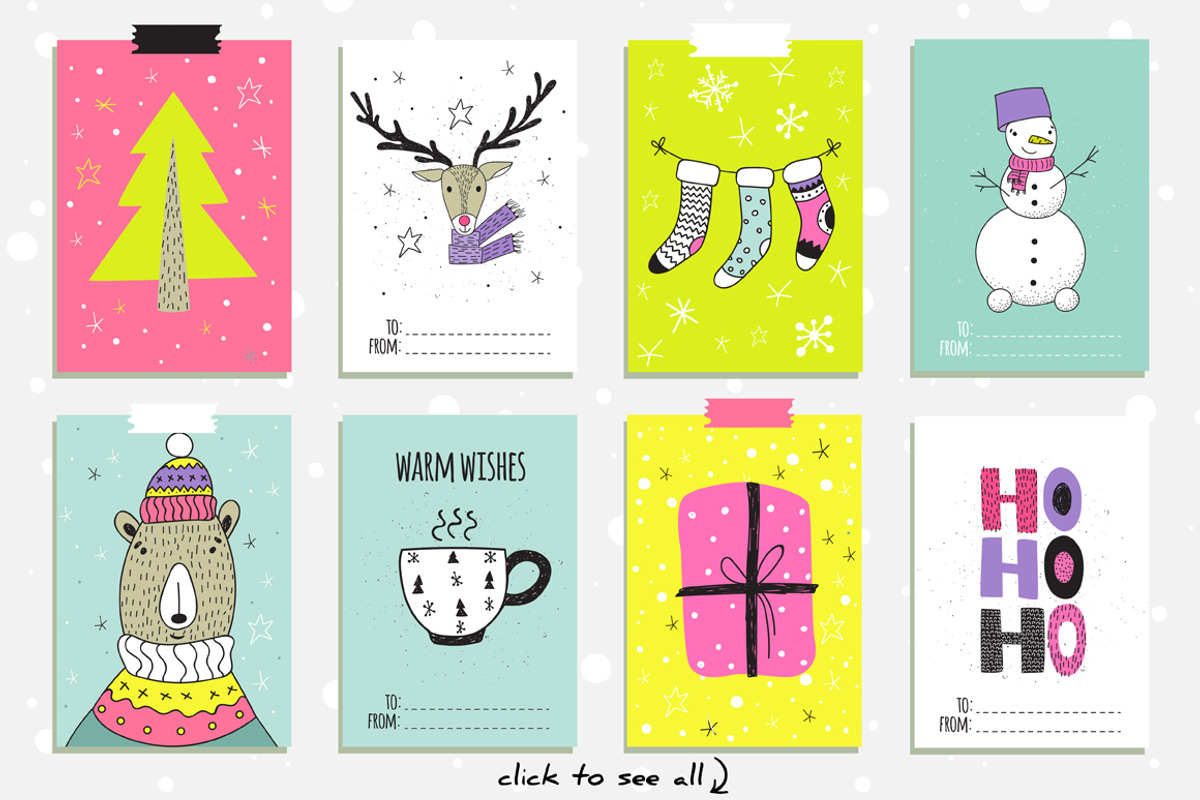 Merry & Bright Xmas - holiday set, an Animal Illustration by Bosotochka♥Art (Photo 4 of 10)