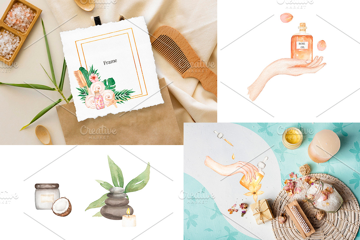 Watercolor Beauty Salon Collection, a Healthcare Illustration by MayaNavits (Photo 9 of 11)