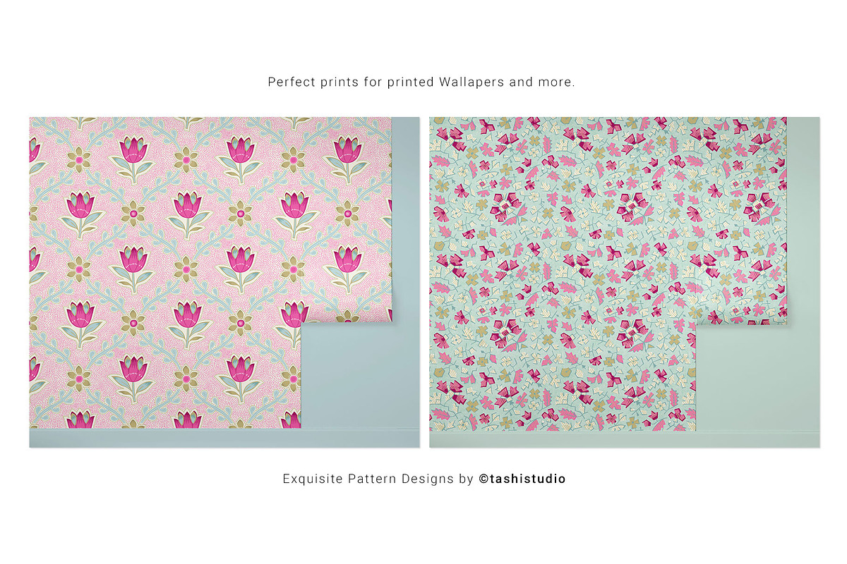 Issa Indian Buta Floral Patterns, a Pattern Graphic by Pink Linen (Photo 7 of 11)