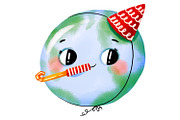 Cute Earth Day Clipart Set, Kawaii, an Education Illustration by the_myro (Thumbnail 5 of 7)