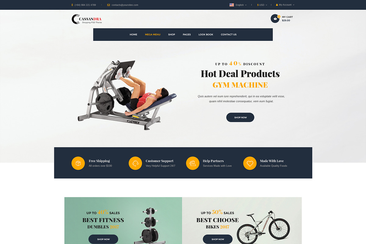 Cassandra - Sport & Gym - Muse Theme, a Websites & App Template by DigitalCenturySF (Photo 1 of 7)