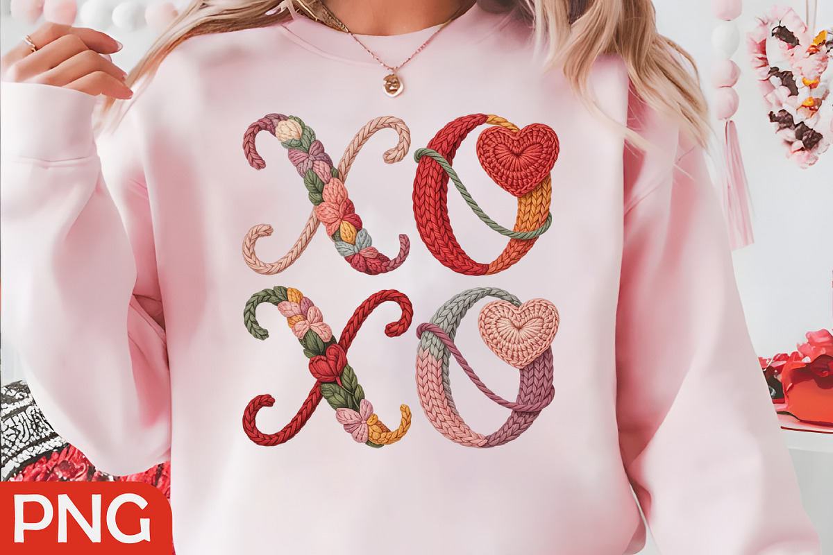 Romantic Faux Crochet XOXO Design, an Illustration by RobertsArt (Photo 2 of 4)