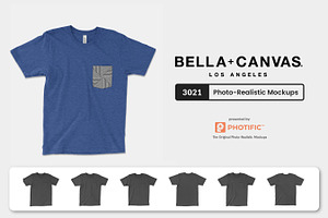 Bella Canvas 3021 Pocket Tee Mockups