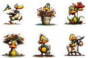 Cute spring duck clipart, an Illustration by CreationArt (Thumbnail 5 of 7)