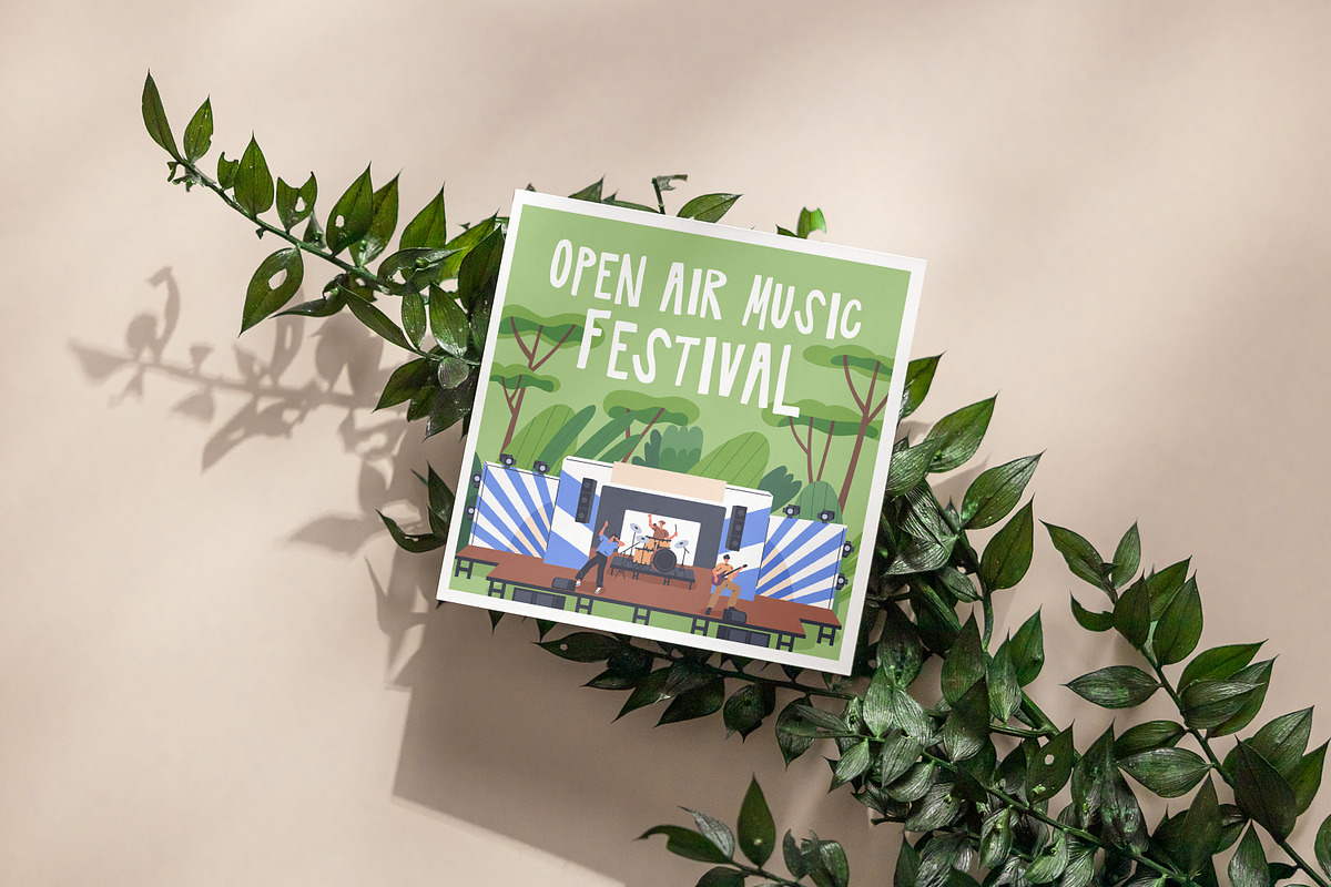 Open-air music fest posters, banner, a Background Graphic by Good Studio (Photo 6 of 11)