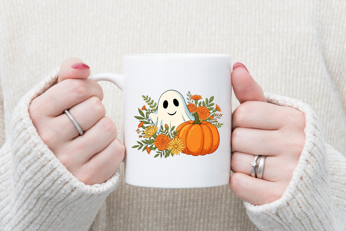 Ghost Pumpkin Autumn Halloween Fall, an Illustration by Designking (Photo 2 of 4)